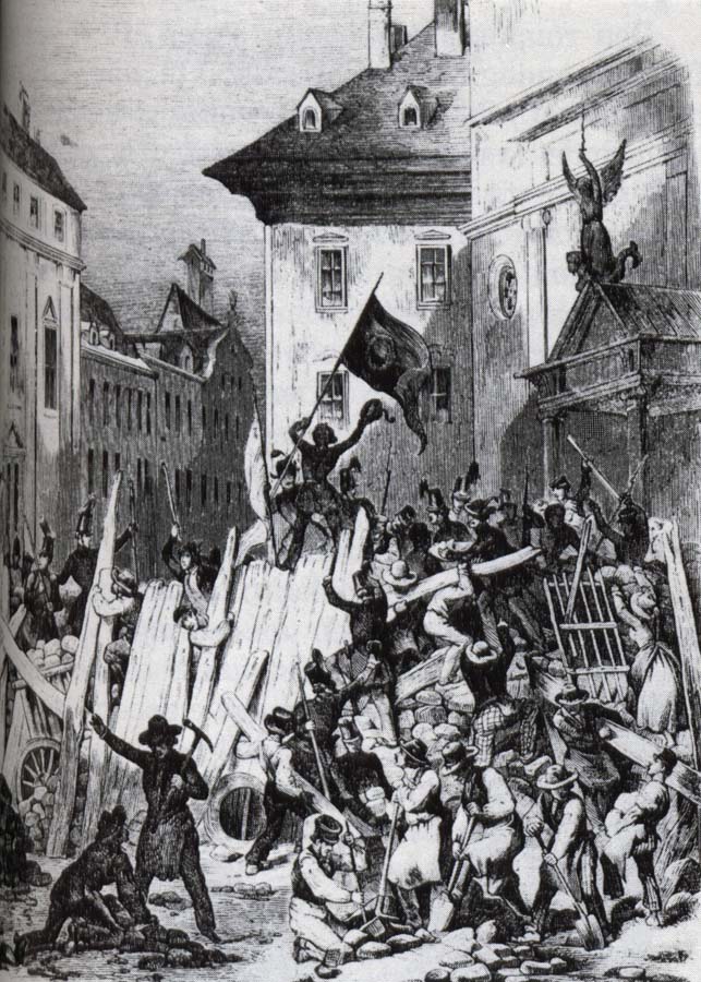 i wien utbrot under revolutionsaret 1848 gatustrider i vilka studenterna tog en mycket aktiv del.